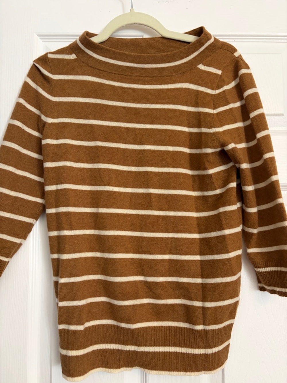 J. Crew italian cashmere Striped Boatneck Sweater